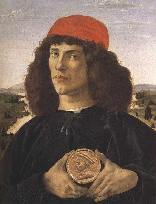 Sandro Botticelli Portrait of a Youth with a Medal (mk36) Norge oil painting art